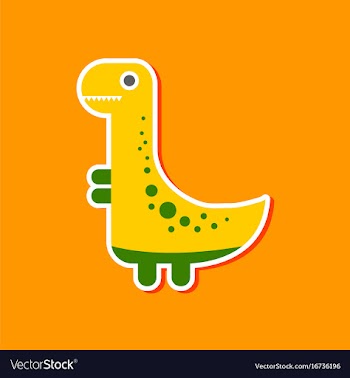 Paper sticker on stylish background dinosaur vector image