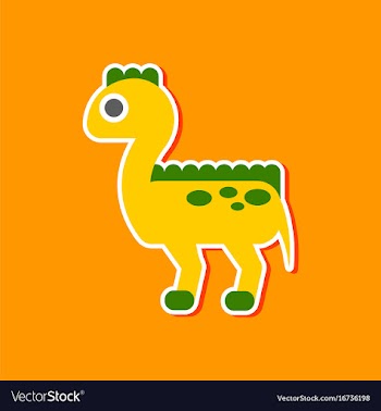 Paper sticker on stylish background dinosaur vector image