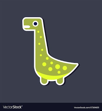 Paper sticker on stylish background dinosaur vector image