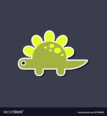 Paper sticker on stylish background dinosaur vector image