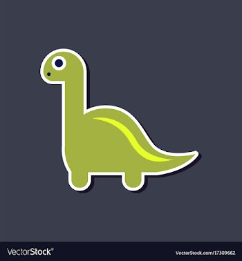Paper sticker on stylish background dinosaur vector image