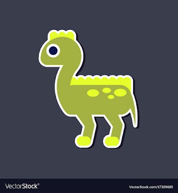Paper sticker on stylish background dinosaur vector image