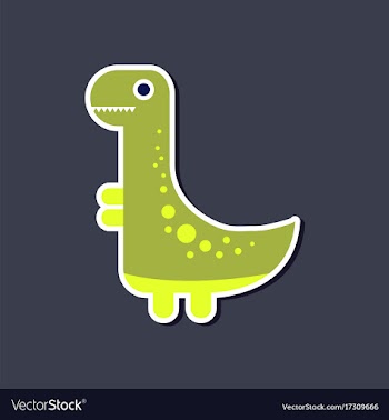 Paper sticker on stylish background dinosaur vector image