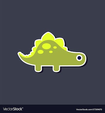 Paper sticker on stylish background dinosaur vector image