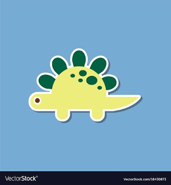 Paper sticker on stylish background dinosaur vector image