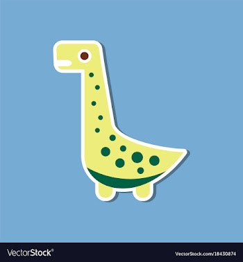 Paper sticker on stylish background dinosaur vector image
