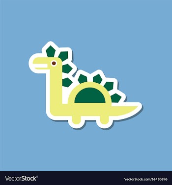 Paper sticker on stylish background dinosaur vector image