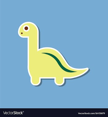 Paper sticker on stylish background dinosaur vector image