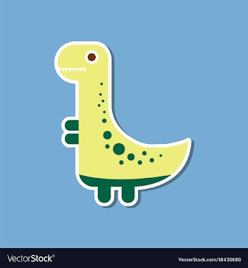 Paper sticker on stylish background dinosaur vector image