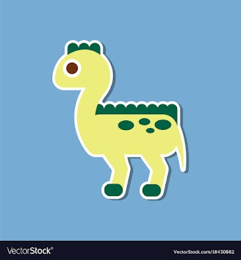 Paper sticker on stylish background dinosaur vector image