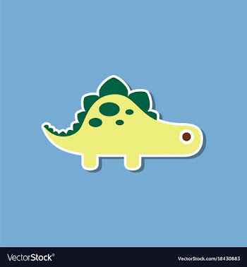 Paper sticker on stylish background dinosaur vector image