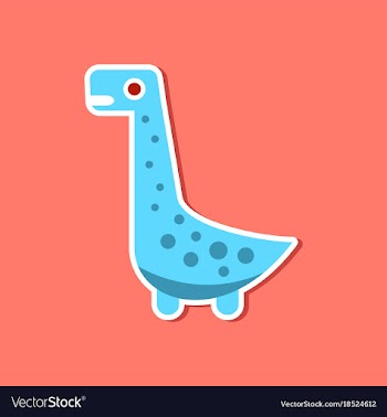 Paper sticker on stylish background dinosaur vector image