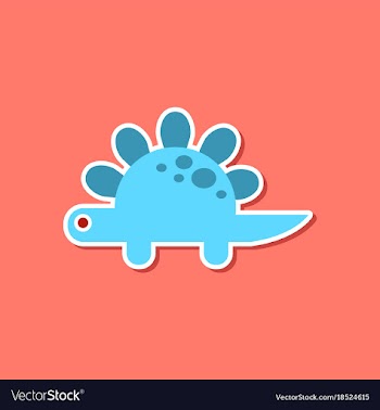 Paper sticker on stylish background dinosaur vector image