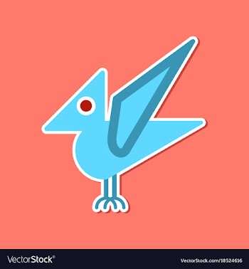 Paper sticker on stylish background dinosaur vector image