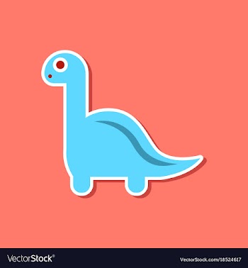 Paper sticker on stylish background dinosaur vector image