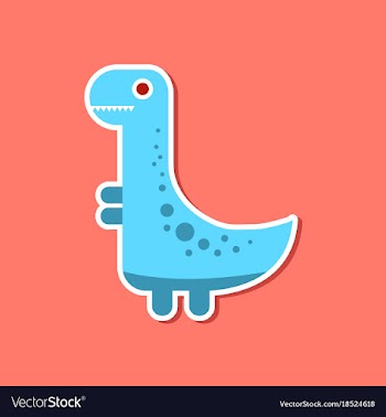 Paper sticker on stylish background dinosaur vector image