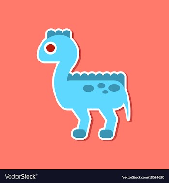 Paper sticker on stylish background dinosaur vector image