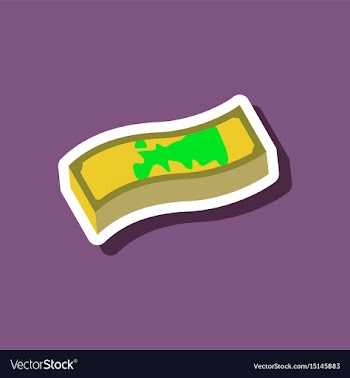 Paper sticker on stylish background dirty money vector image