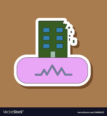 Paper sticker on stylish background disaster vector image