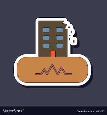 Paper sticker on stylish background disaster vector image