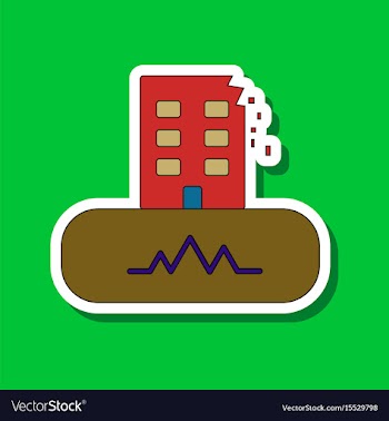Paper sticker on stylish background disaster vector image