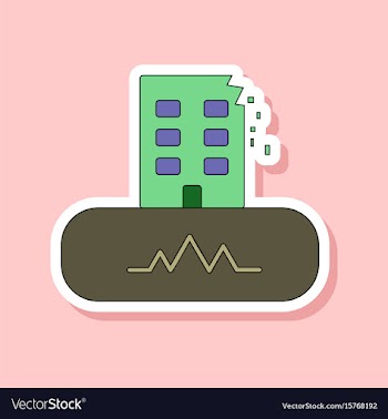 Paper sticker on stylish background disaster vector image