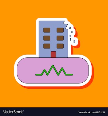 Paper sticker on stylish background disaster vector image