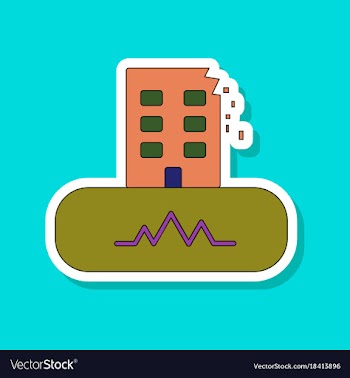 Paper sticker on stylish background disaster vector image