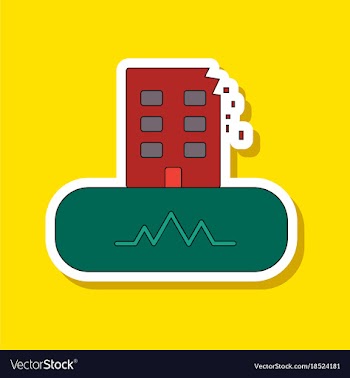 Paper sticker on stylish background disaster vector image