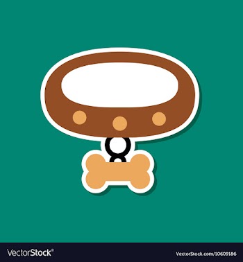 Paper sticker on stylish background dog collar vector image