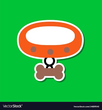 Paper sticker on stylish background dog collar vector image