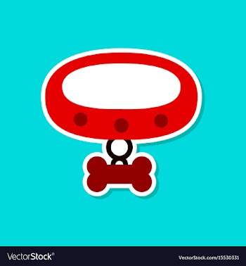 Paper sticker on stylish background dog collar vector image