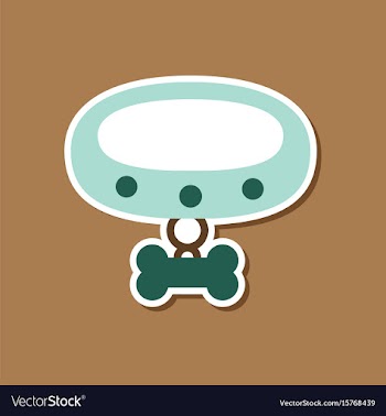 Paper sticker on stylish background dog collar vector image