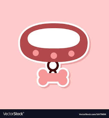 Paper sticker on stylish background dog collar vector image