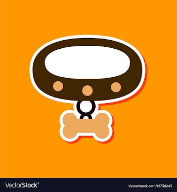 Paper sticker on stylish background dog collar vector image
