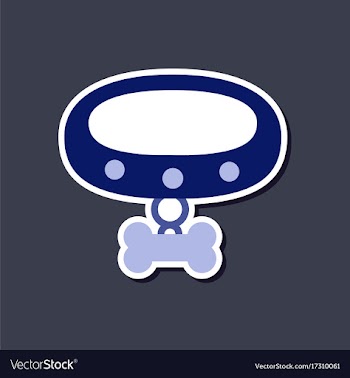 Paper sticker on stylish background dog collar vector image
