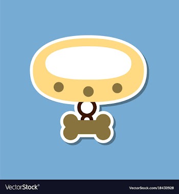 Paper sticker on stylish background dog collar vector image