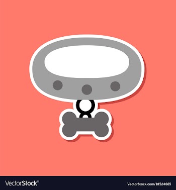 Paper sticker on stylish background dog collar vector image