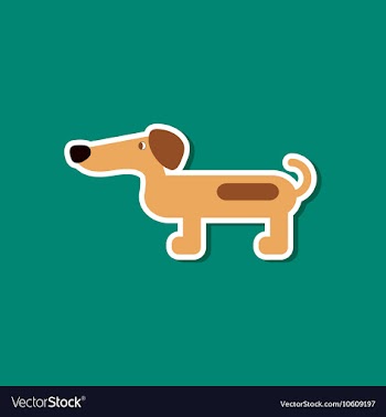 Paper sticker on stylish background dog dachshund vector image