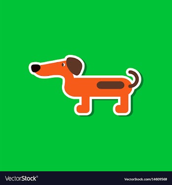 Paper sticker on stylish background dog dachshund vector image