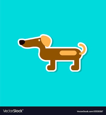 Paper sticker on stylish background dog dachshund vector image