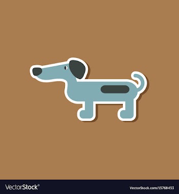 Paper sticker on stylish background dog dachshund vector image
