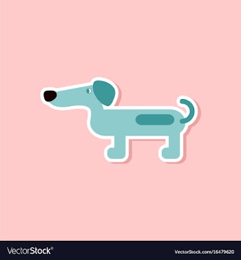 Paper sticker on stylish background dog dachshund vector image