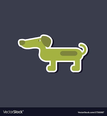 Paper sticker on stylish background dog dachshund vector image