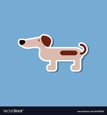 Paper sticker on stylish background dog dachshund vector image
