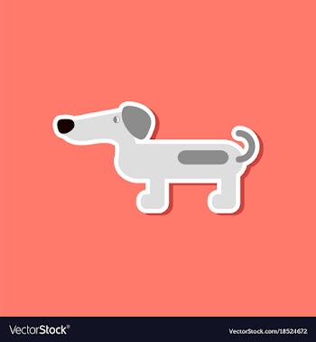 Paper sticker on stylish background dog dachshund vector image