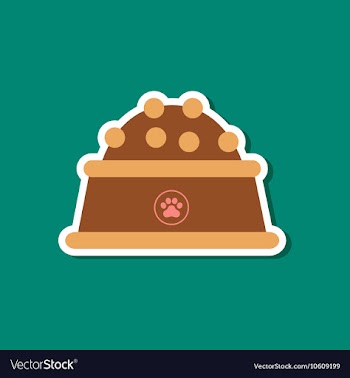 Paper sticker on stylish background dog food bowl vector image