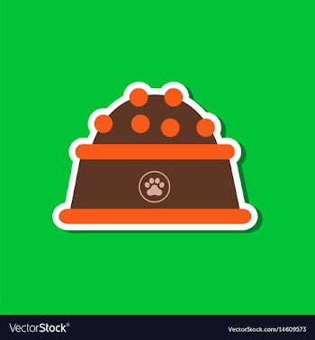 Paper sticker on stylish background dog food bowl vector image