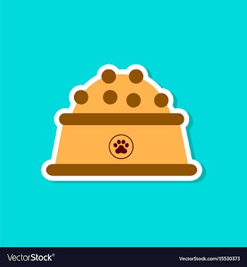Paper sticker on stylish background dog food bowl vector image