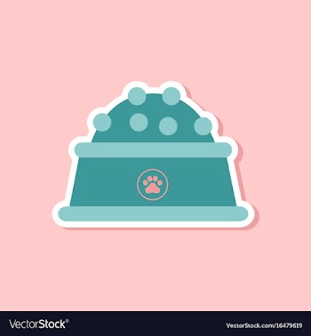 Paper sticker on stylish background dog food bowl vector image